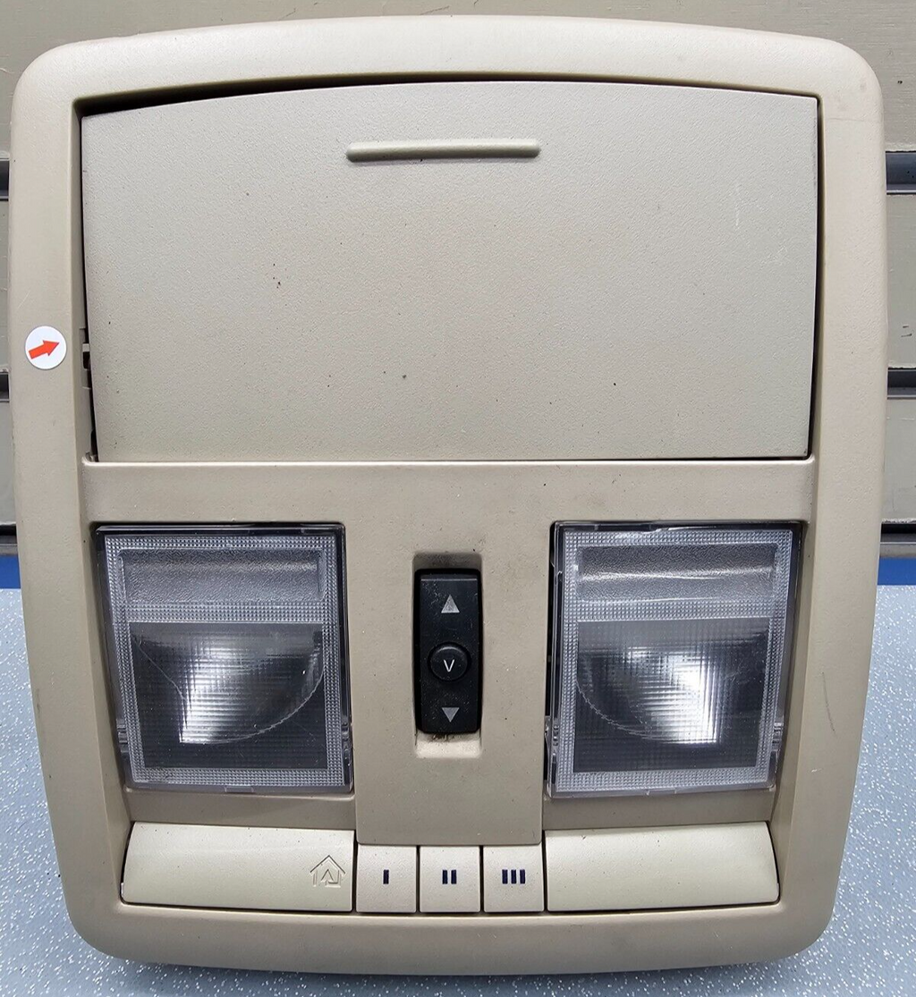 05-07 Chrysler 300 Charger Overhead Console Dome Map Light Storage Assembly Tan