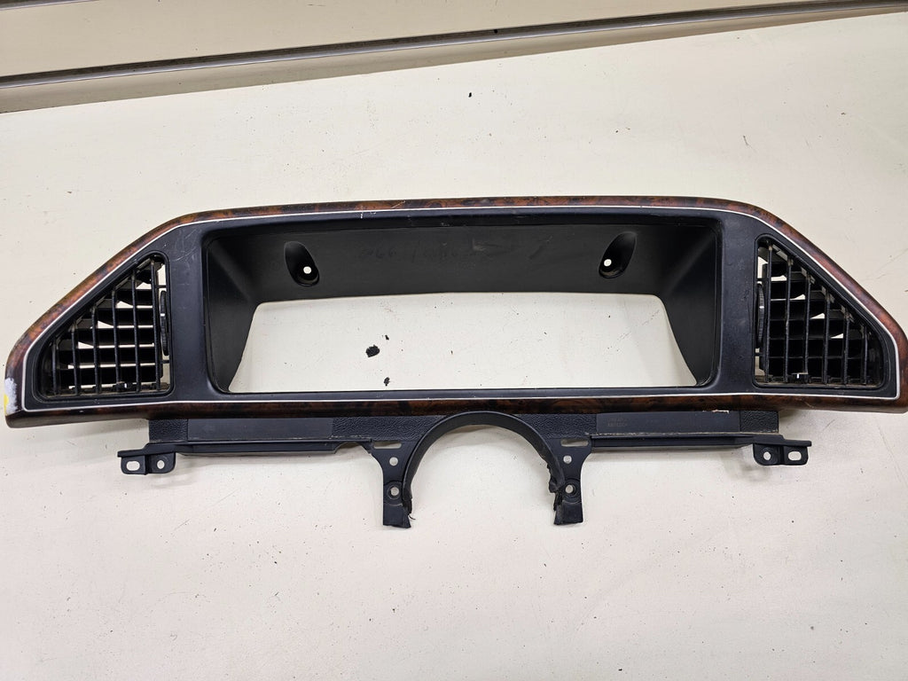 87-91 F150 BRONCO Dash Instrument CLUSTER Bezel Speedo Gauge Trim WOOD/Black C11