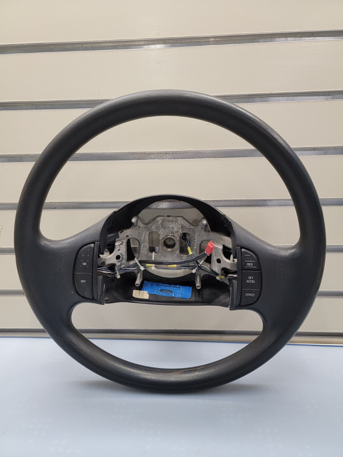 🔥1997-2003 Ford F-150 Leather Steering Wheel Cruise Dash Black