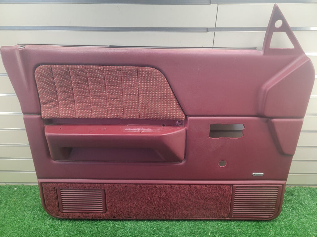🔥87-96 Dodge Dakota Driver Side Interior Trim Door Panel Manual Crank OEM Red