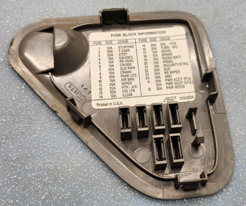 🔥95-99 Chevy GMC CK Tahoe Truck Dash Fuse Box Panel Cover Door Assembly Tan OEM