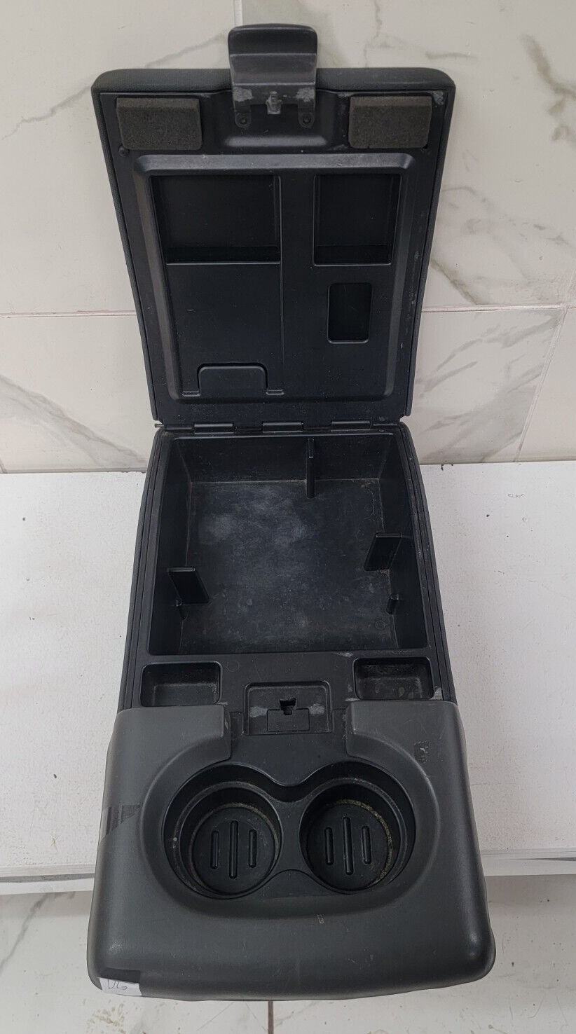 04-08 Ford F-150 Jump Seat Center console Armrest Cup Holder Cloth Dark Gray JS1