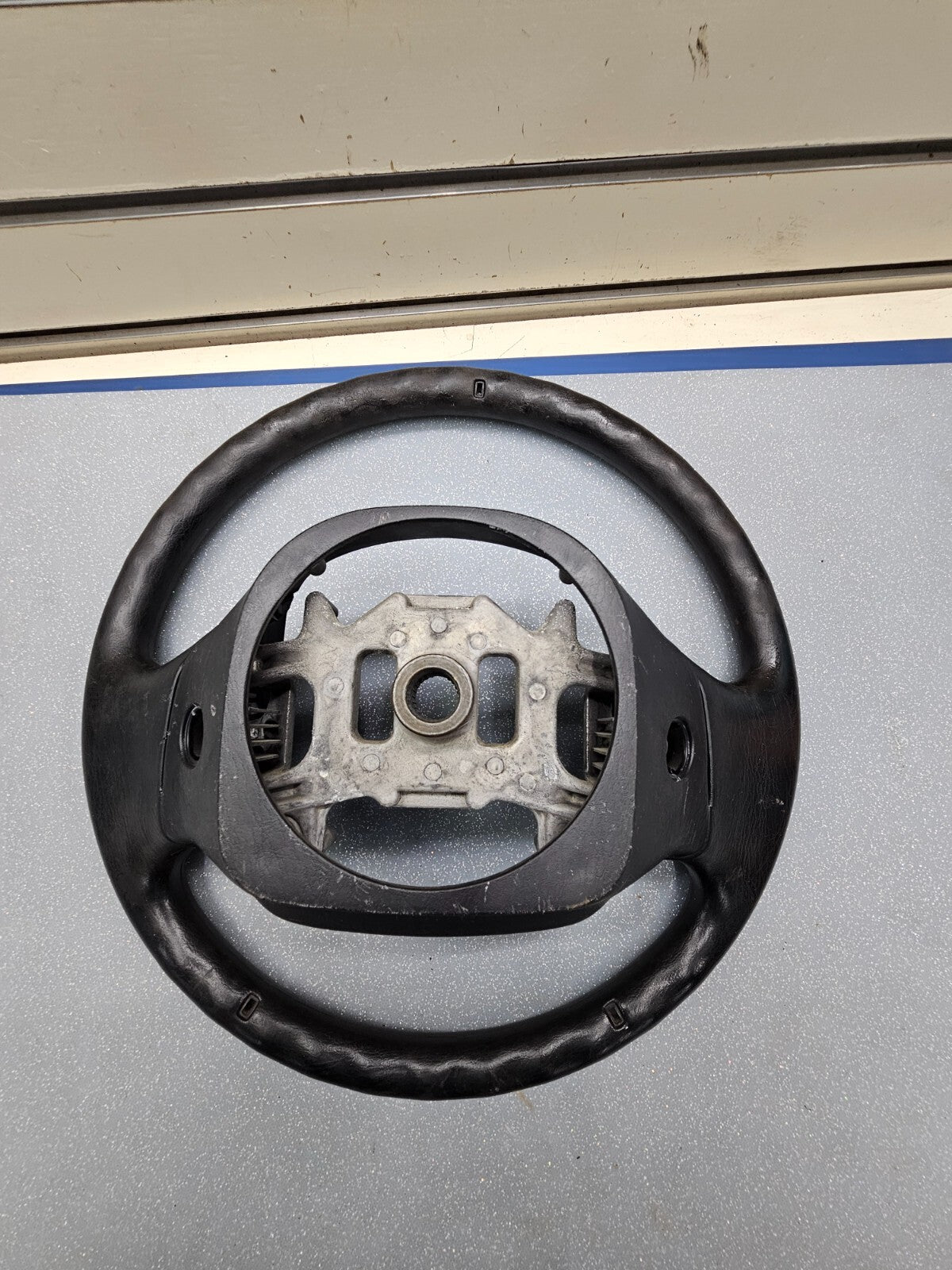 🔥1997-2003 Ford F-150 F-250 EXPEDITION Leather Steering Wheel Cruise Black OEM