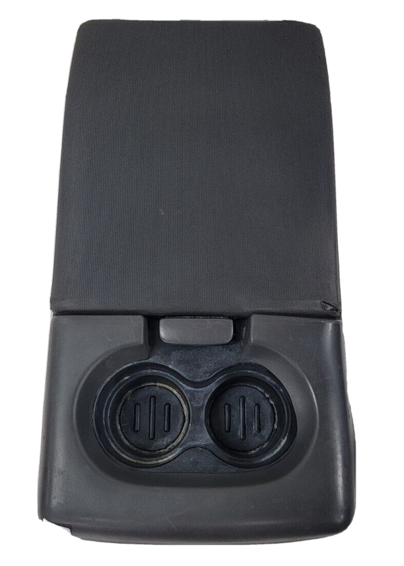04-08 Ford F-150 Jump Seat Center Console Armrest Cup Holder Cloth Dark Gray JS1