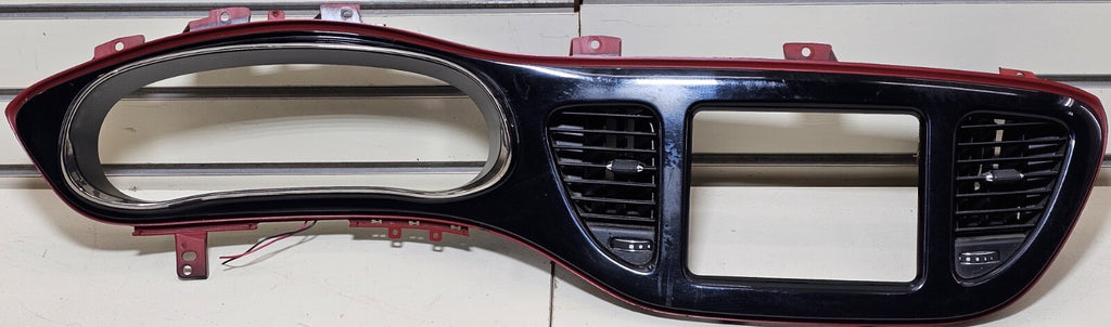 🔥13- 16 DODGE DART CLUSTER RADIO BEZEL WITH NAVIGATION DISPLAY SCREEN black/red