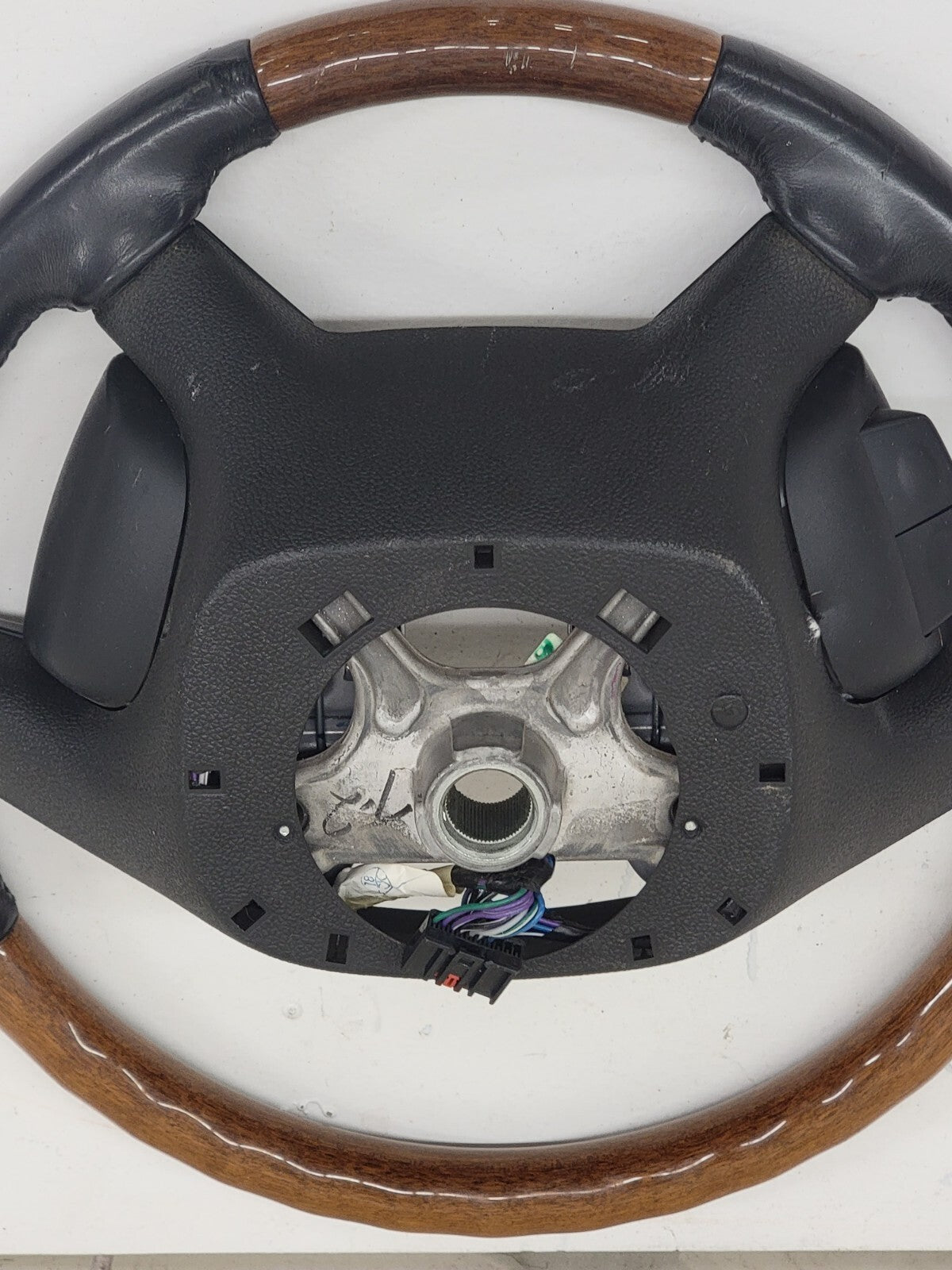 🔥2009 - 2012 Buick Enclave Woodgrain Black Leather Power Steering Wheel