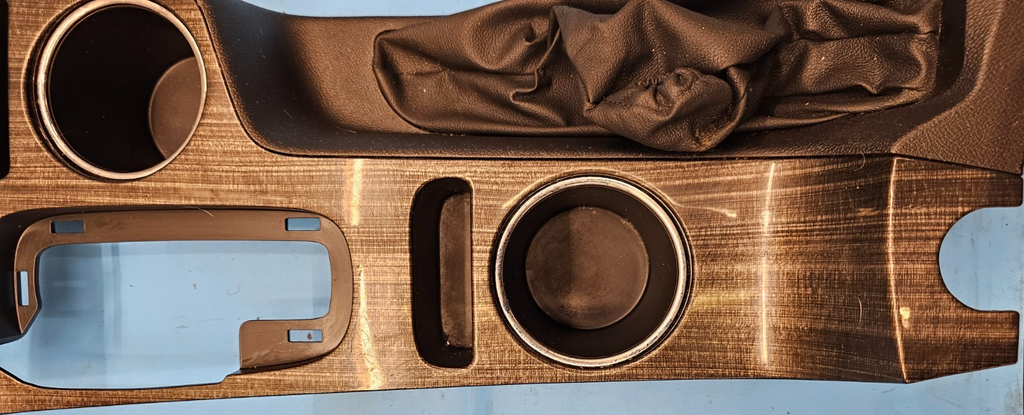 🔥14-16 CHEVY MALIBU CENTER CONSOLE SHIFTER SHIFT TRIM BEZEL W/CUP HOLDER WOOD