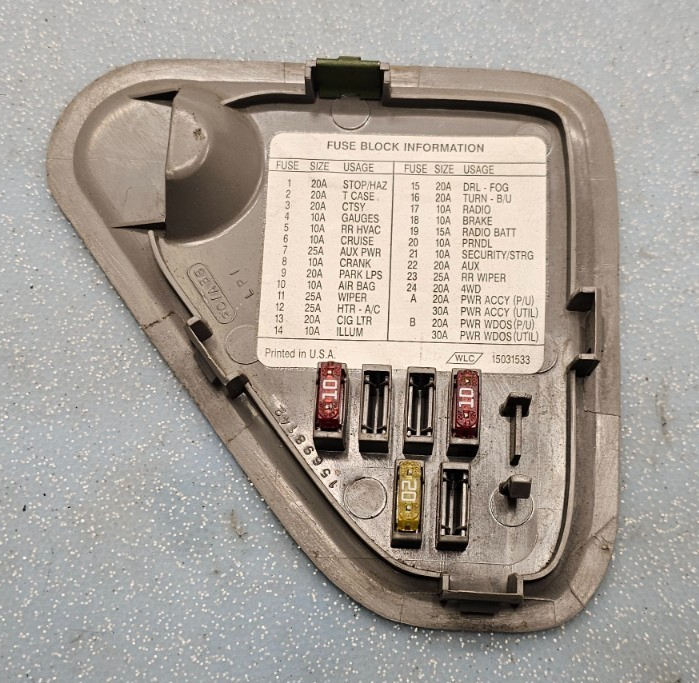 🔥95-99 Chevy GMC CK Tahoe Truck Dash Fuse Box Panel Cover Door Assembly GRAY