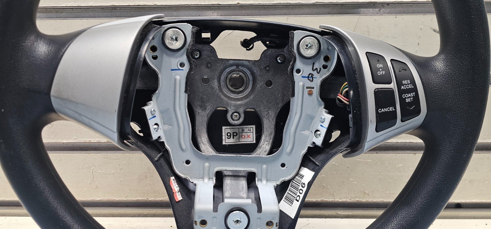 🔥07-09 Elantra Left Driver Steering Column Wheel Cruise Control Leather Black