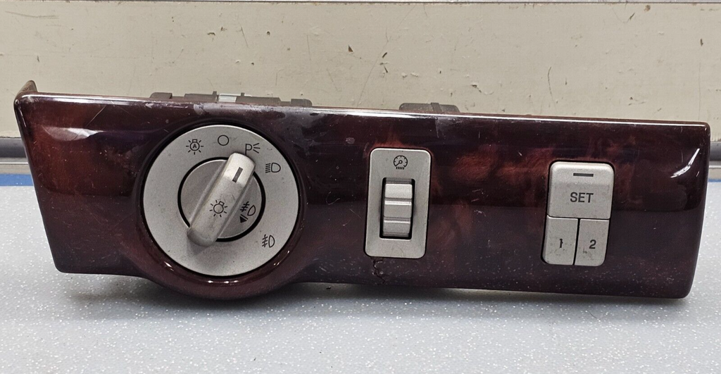 🔥03-05 Lincoln Aviator Dash Headlight Lamp Control Switch Assembly Woodgrain
