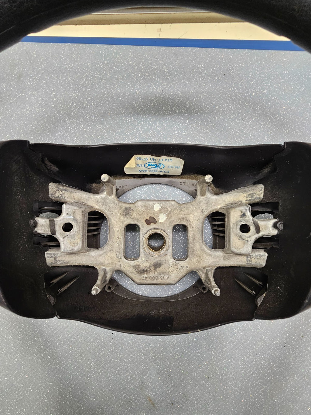 🔥1997-2003 Ford F-150 F-250 EXPEDITION Leather Steering Wheel Cruise Black OEM