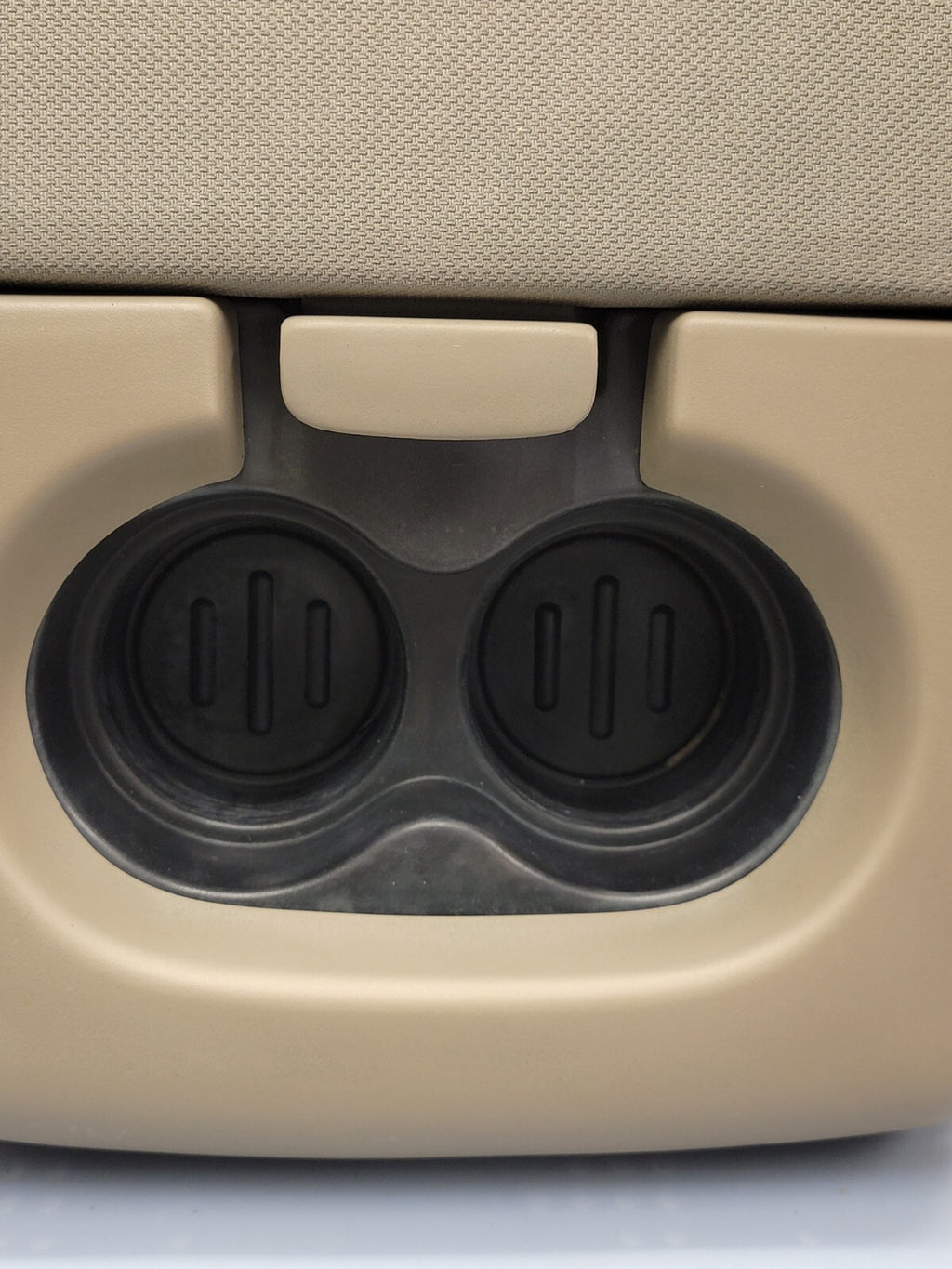 04-08 Ford F-150 Jump Seat Center Console Armrest Cup Holder Cloth light tan JS1