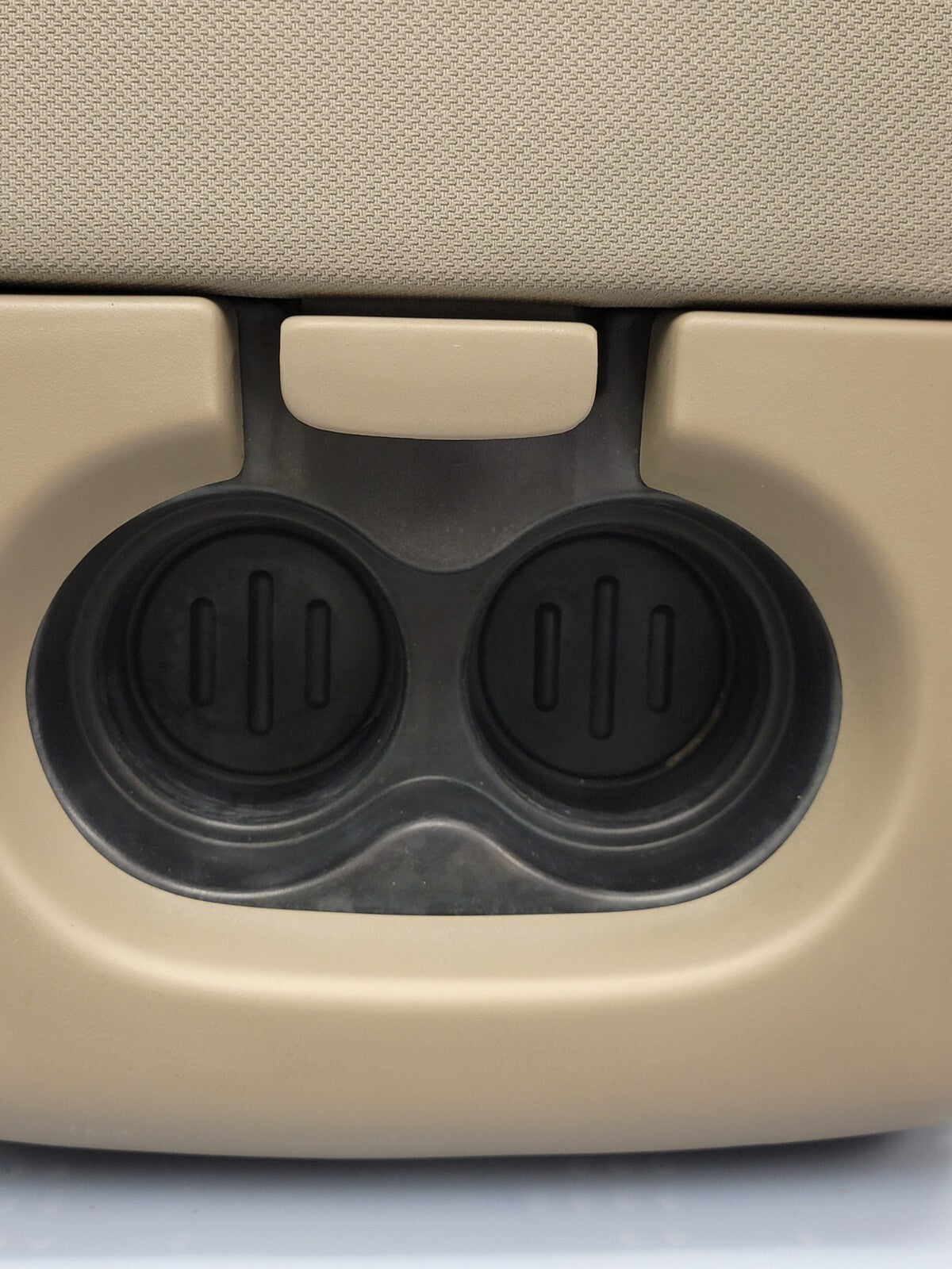 04-08 Ford F-150 Jump Seat Center Console Armrest Cup Holder Cloth light tan JS1