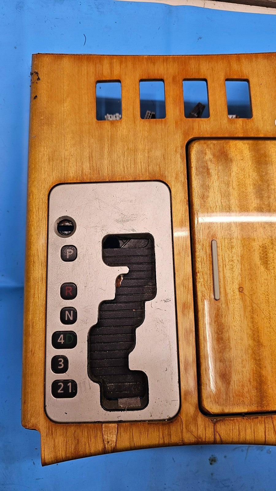 🔥04-07 Infiniti QX56 Floor Center Console Gear Shifter Trim Bezel Selector Wood