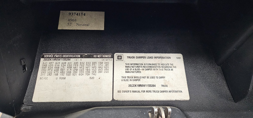95-99 CHEVY GMC TRUCK SILVERADOC/K Glove Box Storage Compartment Assembly TAN G2