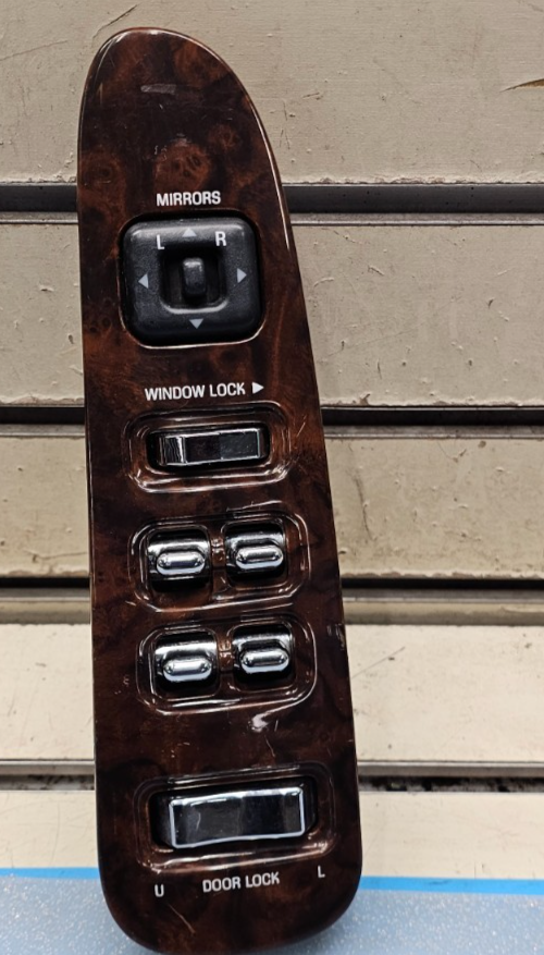 🔥98-02 LINCOLN TOWN CAR LEFT DRIVER MASTER POWER WINDOW SWITCH ASSEMBLY WOOD