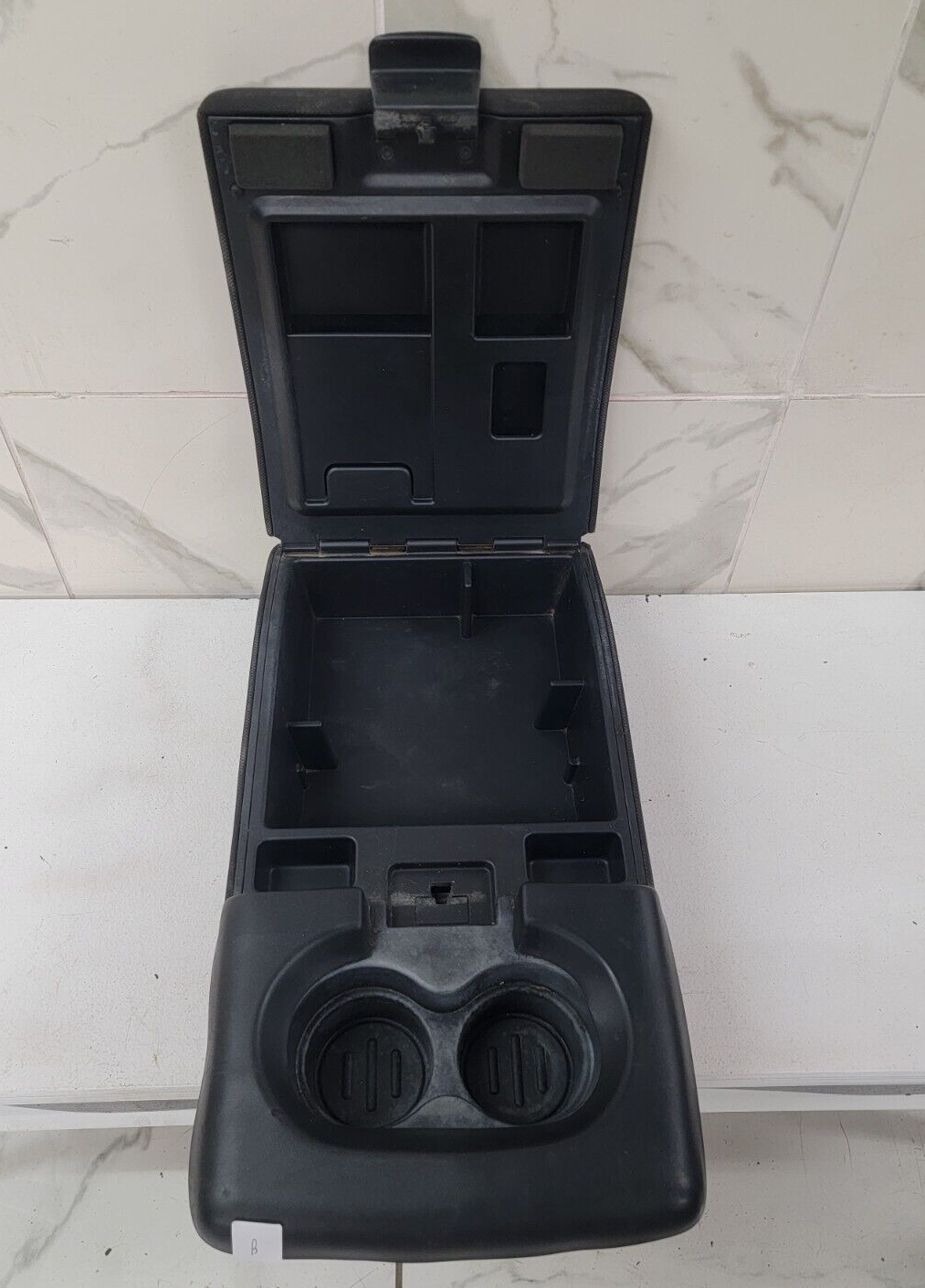 04-08 Ford F-150 Center Console JUMP SEAT Armrest w 2 Cup Holder BLACK JS1