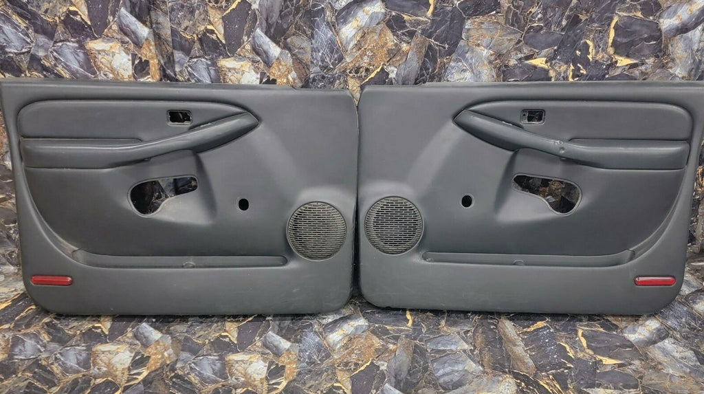 99-06 Silverado SIERRA Door Trim Panel Front LEFT-RIGHT Set Dark GRAY manual D3