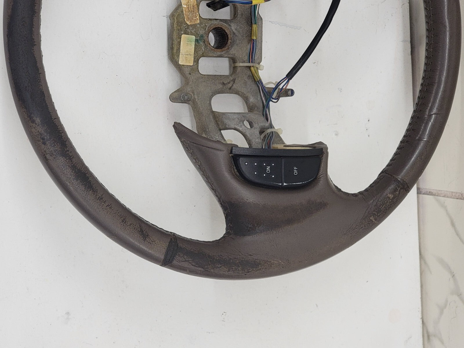 🔥1997-2003 Ford F-150 Leather Steering Wheel Cruise Dash GRAY