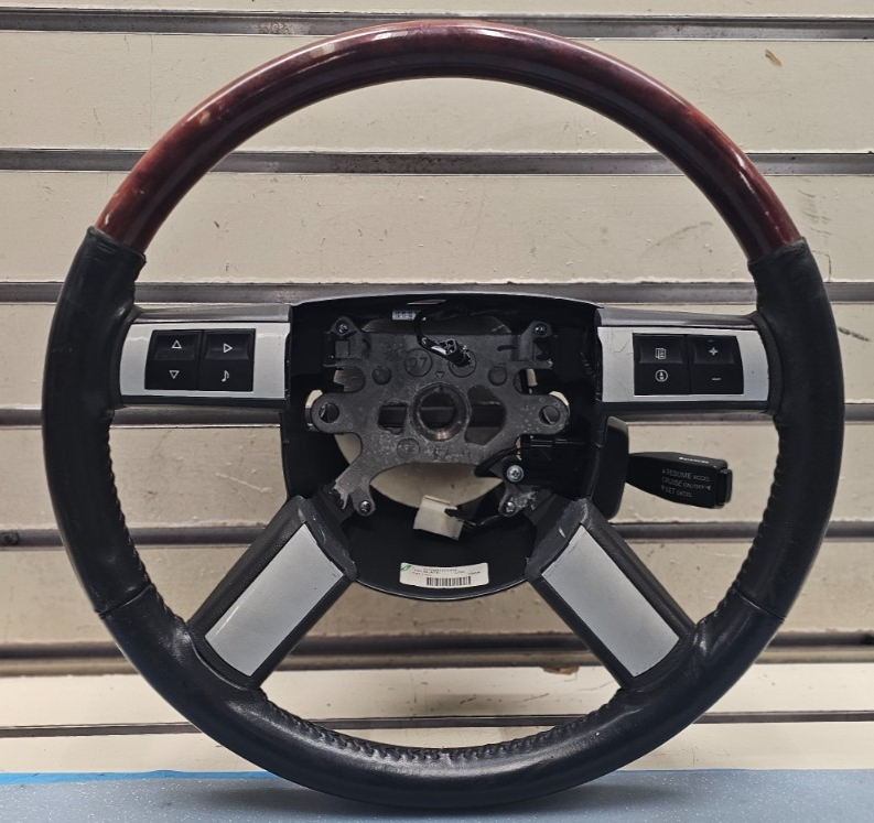 🔥2005-2010 Chrysler 300C Dark Slate Leather Steering Wheel Woodgrain Black/wood
