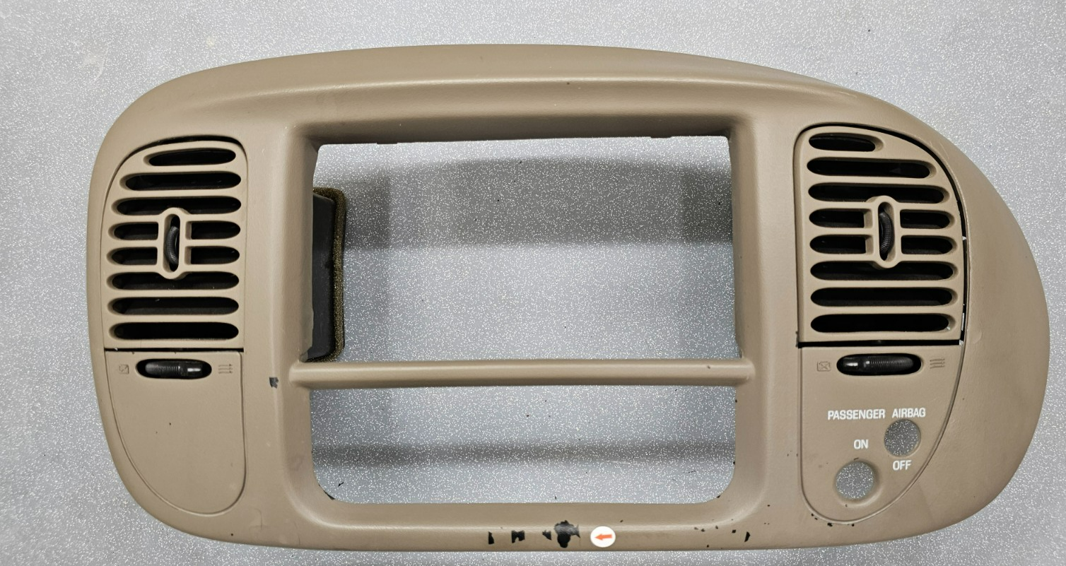 🔥97-03 Ford F150 Center Dash Radio Climate Trim Stereo BEZEL Panel Tan