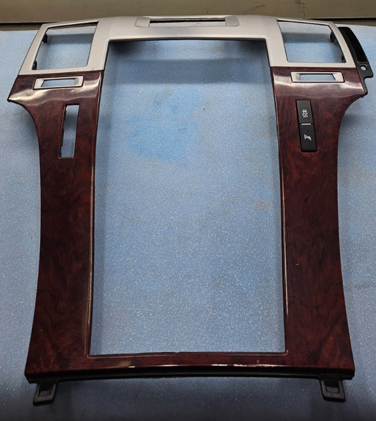🔥07-14 Escalade Dash AM FM Radio Stereo Display Trim Bezel Panel Silver/Wood