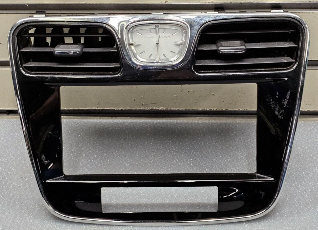 🔥11-14 Chrysler 200 Dash Radio Trim Climate Bezel Panel Clock Black/Silver