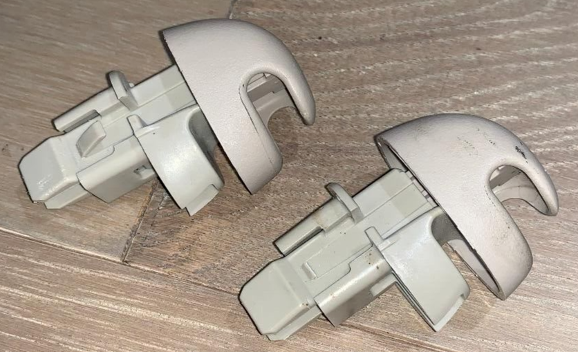 00-03 Dodge Dakota Sun Visor Retainer Clips PAIR - Tan OEM/DD