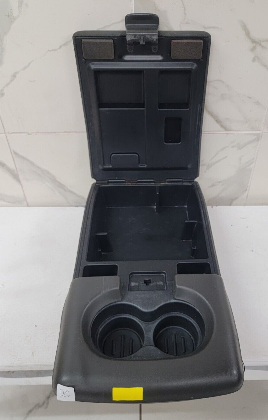 04-08 Ford F-150 Jump Seat Center Console Armrest Cup Holder Cloth Dark Gray JS1