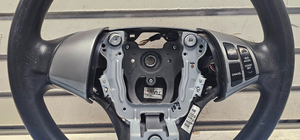 07-09 Elantra Left Driver Steering Column Wheel 9P Cruise Control Leather Black