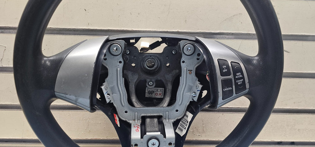 07-09 Elantra Left Driver Steering Column Wheel 9P Cruise Control Leather Black