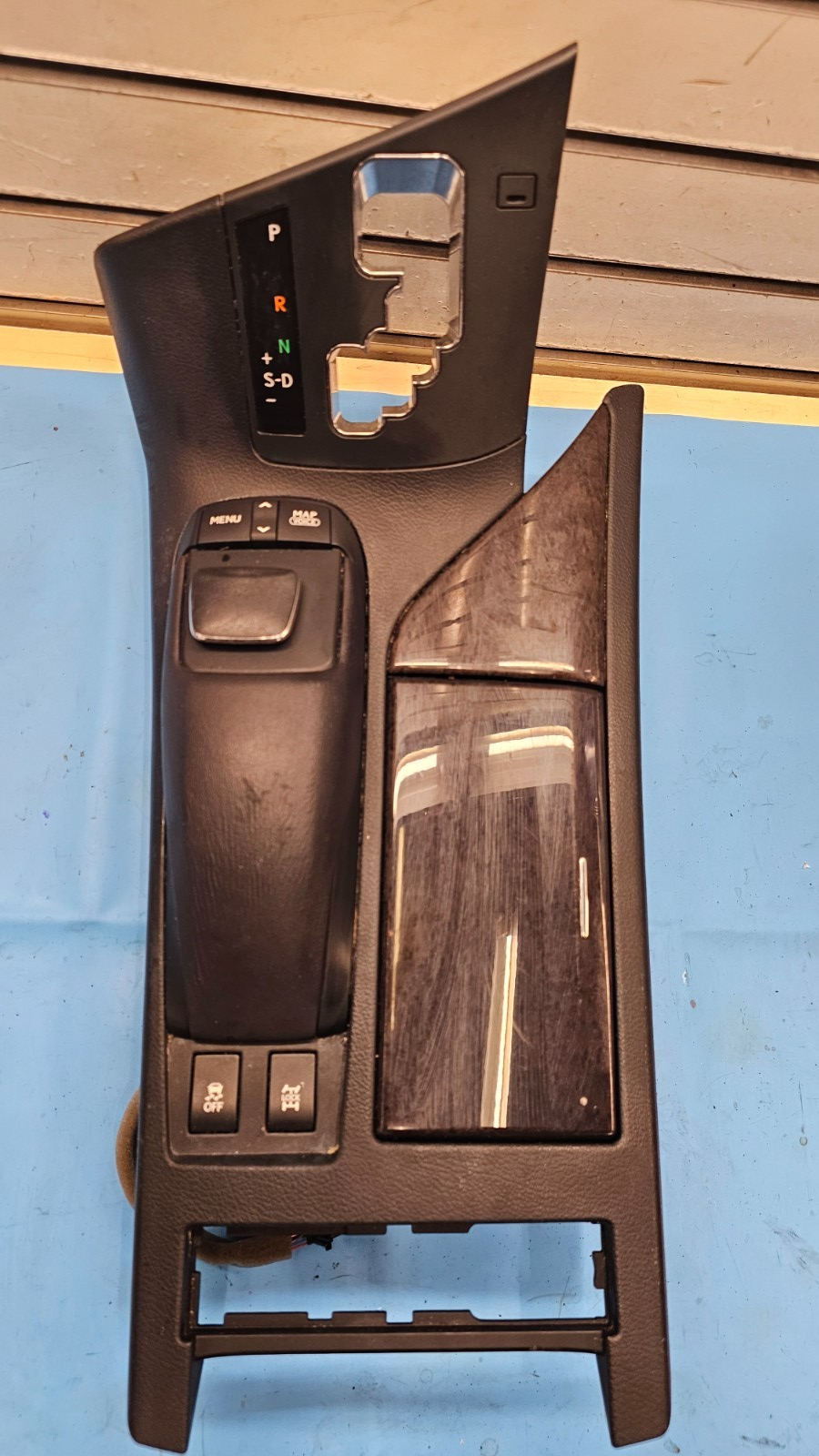 10-13 Lexus RX350 Center Console Shifter Shift Bezel Trim Cup Holder Wood/Black