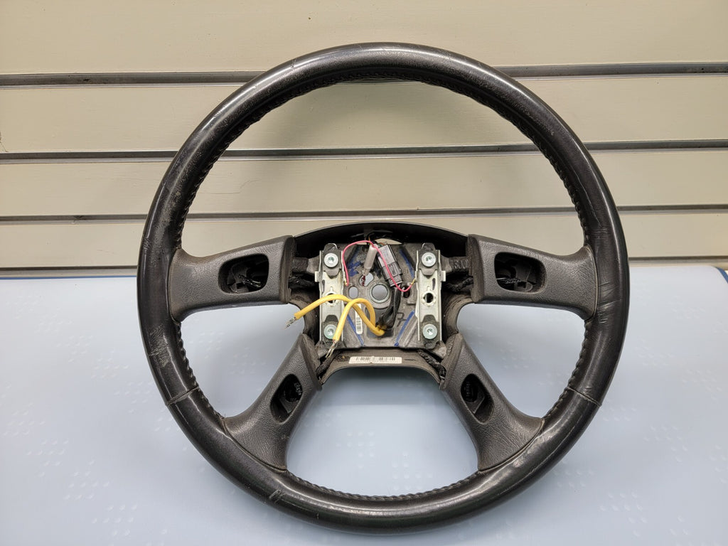 🔥03-06 SILVERADO SIERRA YUKON TAHOE SUBURBAN STEERING WHEEL LEATHER BLACK