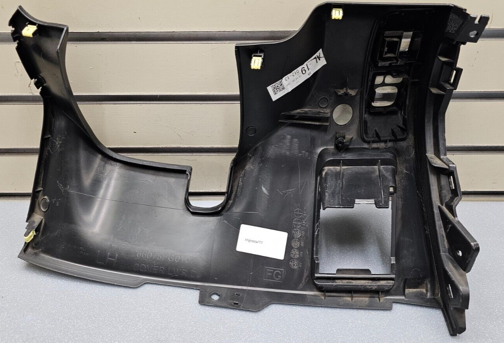 08-14 Impreza WRX STI Left Driver Dash Kick Panel Under Lower Column Cover Black