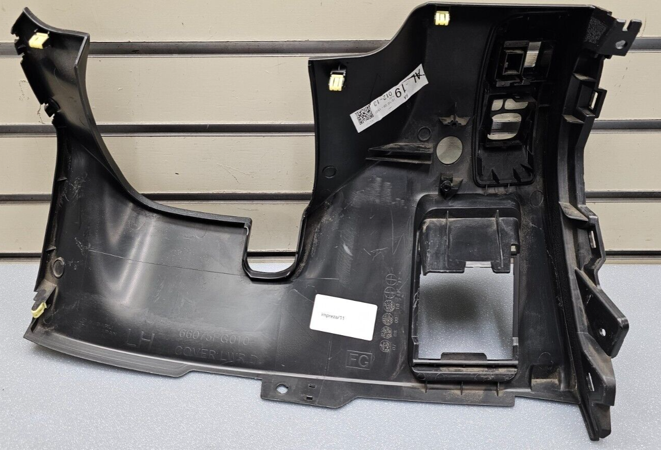 08-14 Impreza WRX STI Left Driver Dash Kick Panel Under Lower Column Cover Black