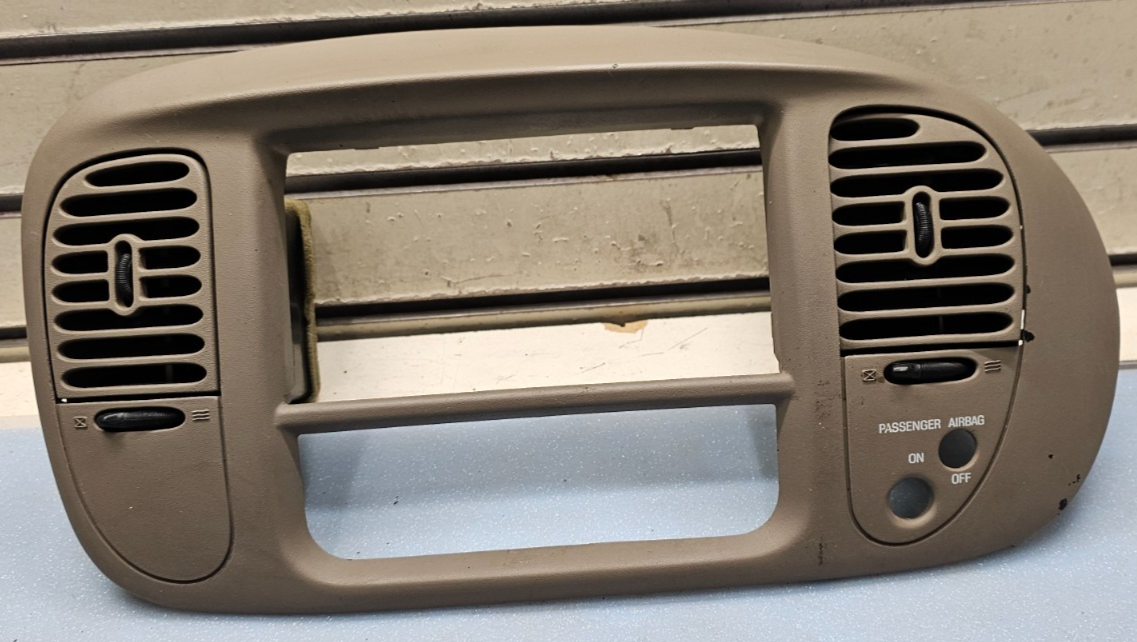 🔥97-03 Ford F150 Center Dash Radio Climate Trim Stereo BEZEL Panel TAN OEM