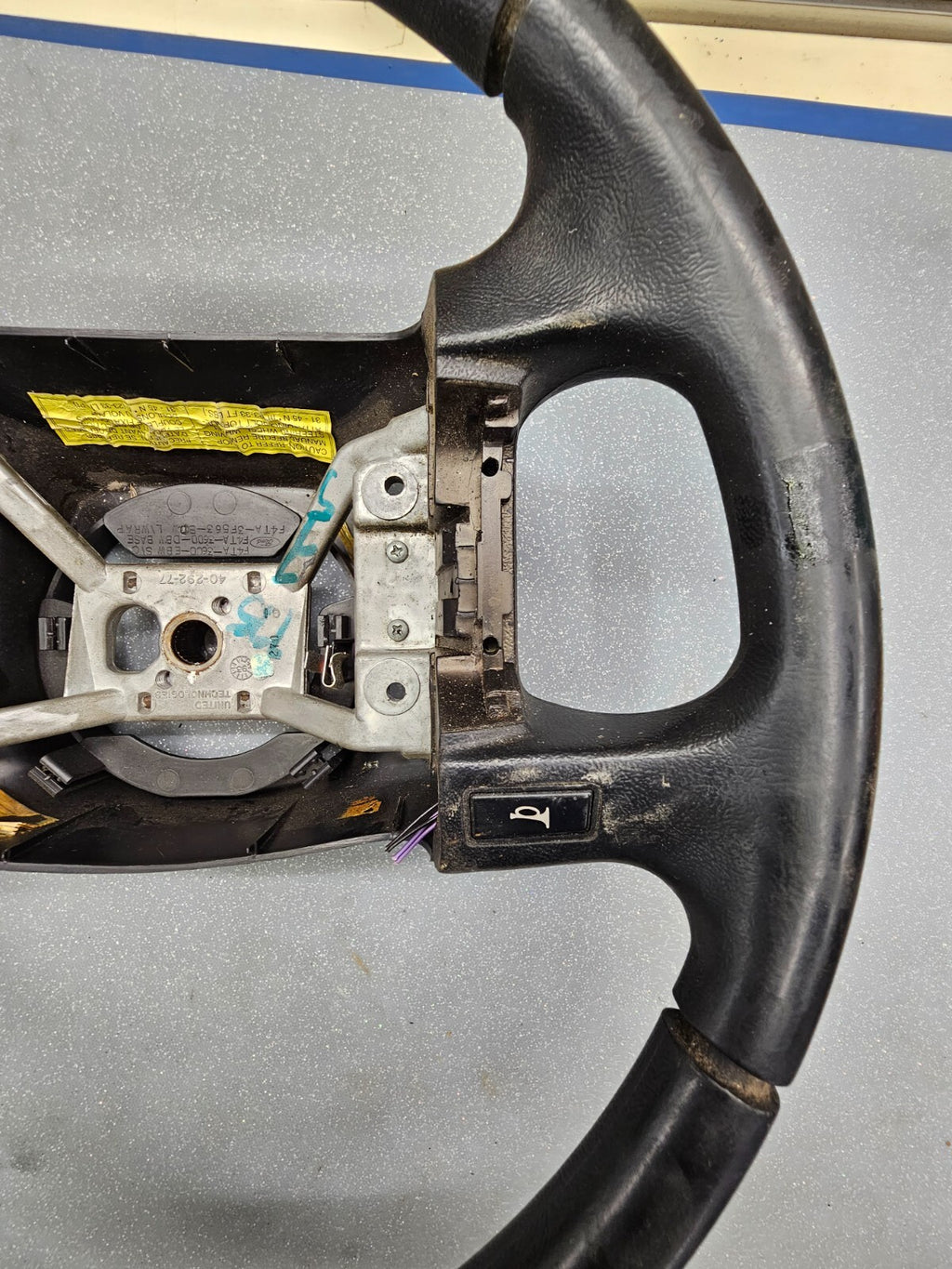 🔥1992-1996 FORD Bronco F-150 F-250 F-350 Leather Steering Wheel Black OEM