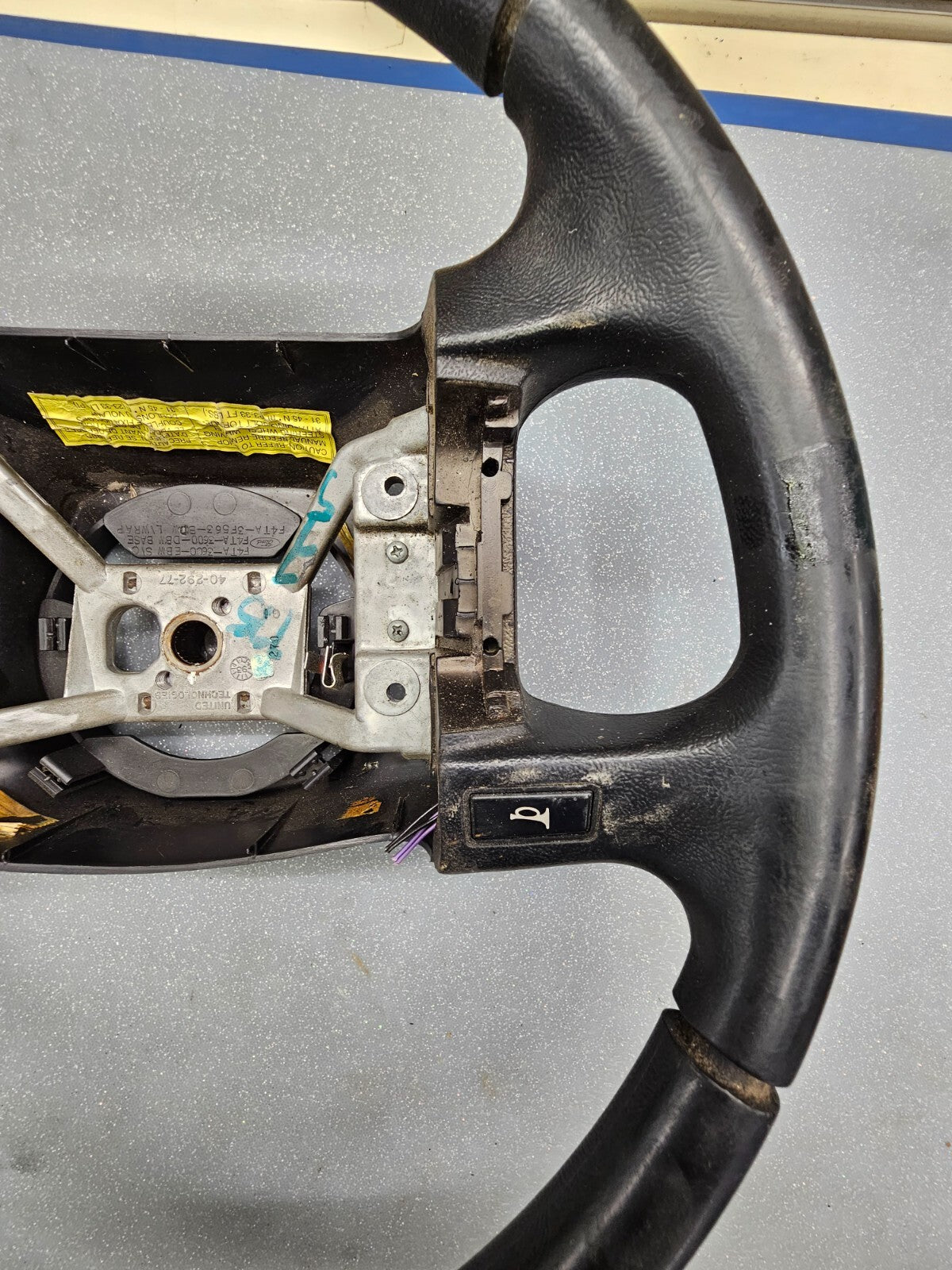 🔥1992-1996 FORD Bronco F-150 F-250 F-350 Leather Steering Wheel Black OEM