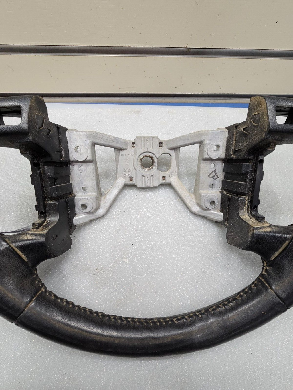 🔥1992-1996 FORD Bronco F150 F250 F350 Leather Steering Wheel w/Cruise Black