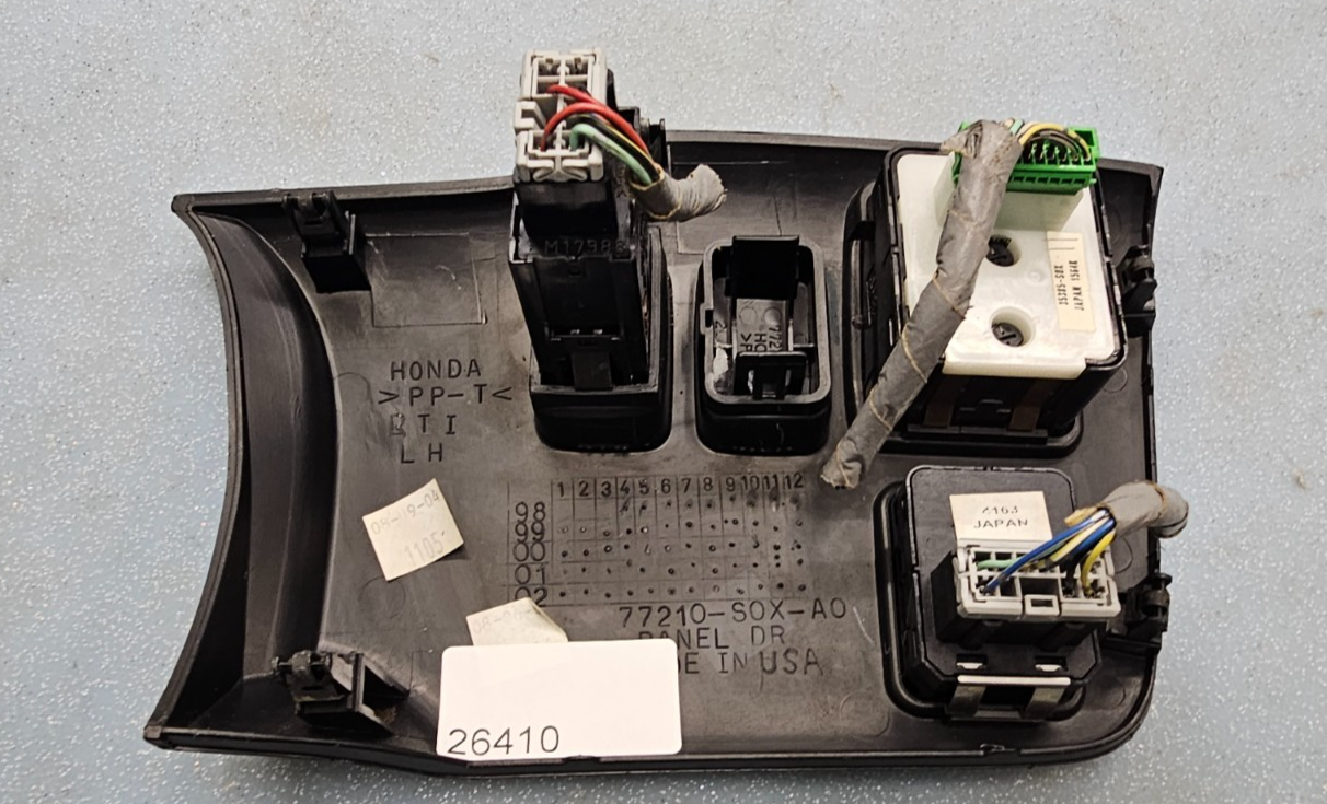 🔥99-04 HONDA ODYSSEY POWER MIRROR SLIDING DOOR SWITCH DASH PANEL BEZEL BLACK