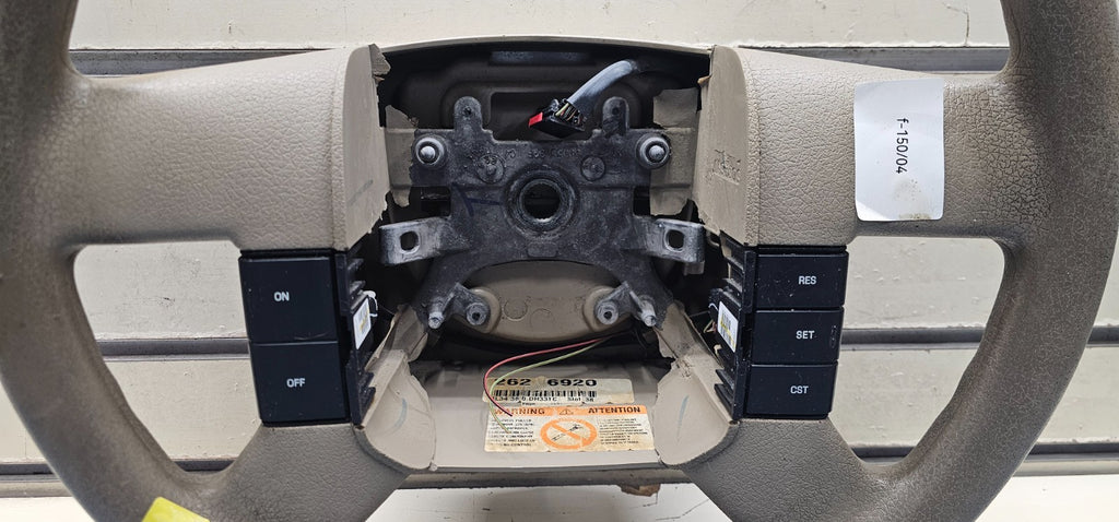 🔥2004-2008 Ford F-150 Tan Leather Wrapped Steering Wheel OEM CONTROL SWITCH TAN