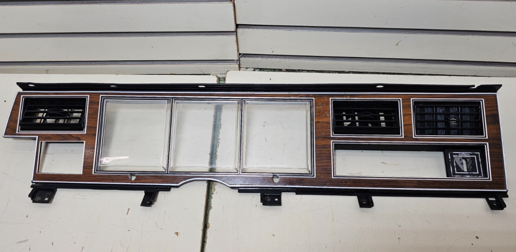 🔥81-89 LINCOLN TOWN CAR DASH INSTRUMENT SPEEDOMETER CLUSTER BEZEL PANEL WOOD