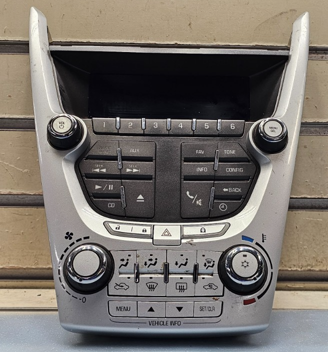 10-11 Equinox Terrain AM FM Radio Stereo Climate Control Trim Panel Bezel SILVER