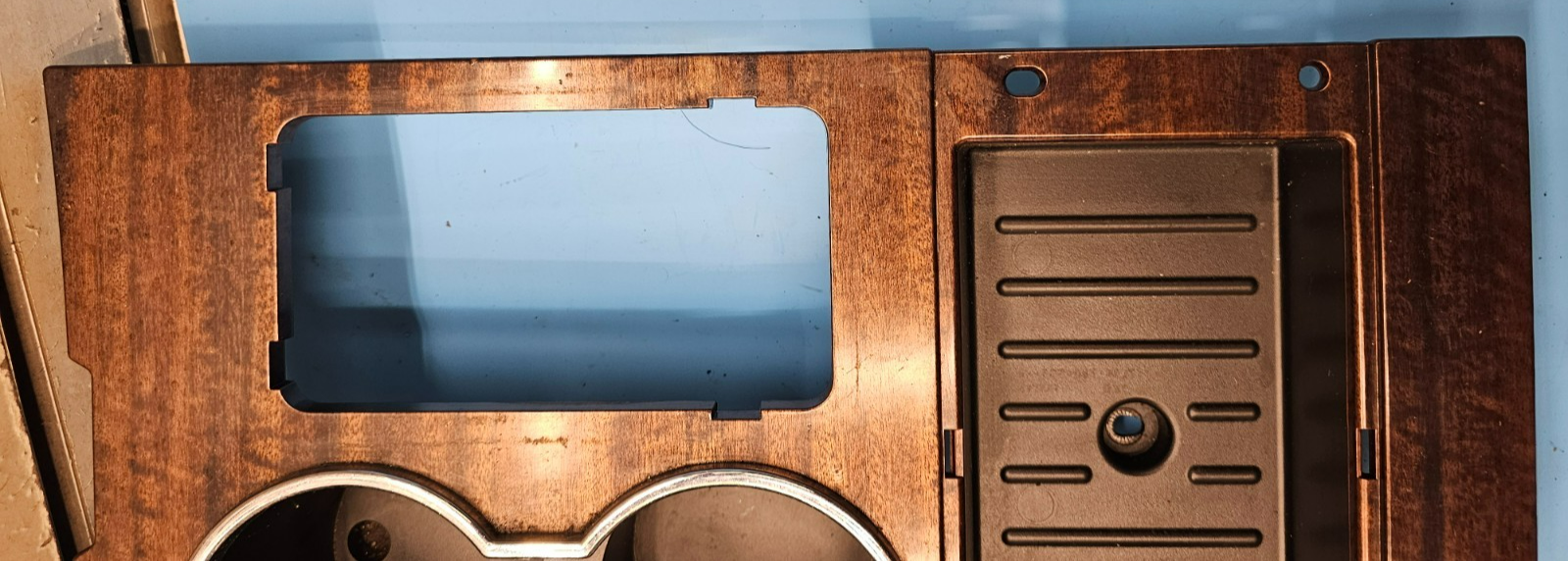 09-14 Ford F150 Center Console Cup Holder Gear Shifter Bezel Trim Assembly Wood