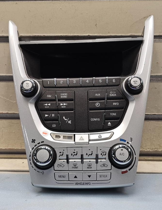 10-11 Equinox Terrain AM FM Radio Stereo Climate Control Trim Panel Bezel SILVER