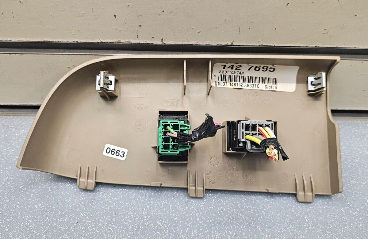 🔥04-08 Ford F150 Right Passenger Power Window 2 Door Switch Control TAN WS24