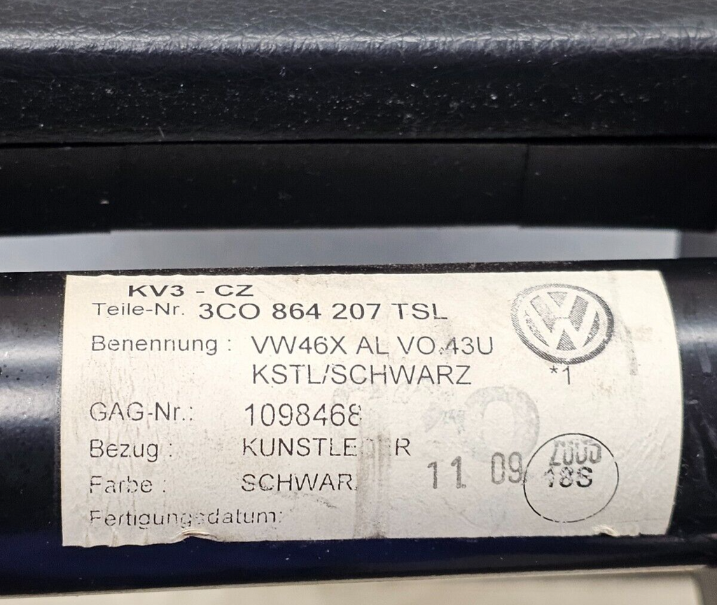 06-10 VW PASSAT CENTER CONSOLE ARMREST LID COVER TOP PAD STORAGE ASSEMBLY BLACK