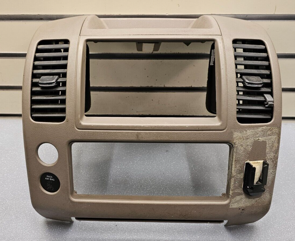 🔥05-12 Pathfinder Dash FM Radio Stereo DisplayTrim Panel Bezel Climate Tan B75