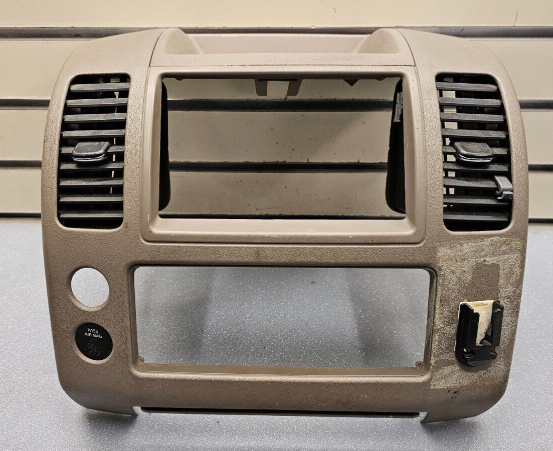 🔥05-12 Pathfinder Dash FM Radio Stereo DisplayTrim Panel Bezel Climate Tan B75