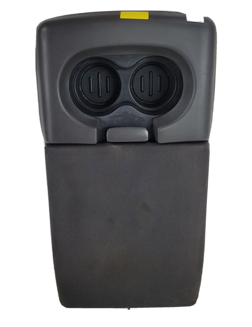 04-08 Ford F-150 Jump Seat Center Console Armrest Cup Holder Cloth Dark Gray JS1